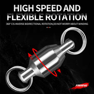 Connecteurs d'hameçons à anneau <span class=keywords><strong>fendu</strong></span> en acier inoxydable de pêche pivotante à roulement à billes haute résistance pour l'eau salée - Product Image 3