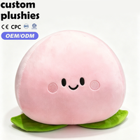 Fabrieksgemaakte schattige, mollige roze pluche perzik knuffel, zacht, pluizig, gevuld fruitvormig speelgoed voor decoratie of cadeau