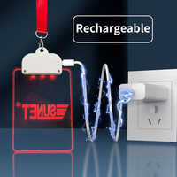 Individuelles Leuchtendes Acryl-LED-Namensschild mit Blinkfunktion für Bar, Konzert, Festival, Arbeit und Geschäft mit Lanyard