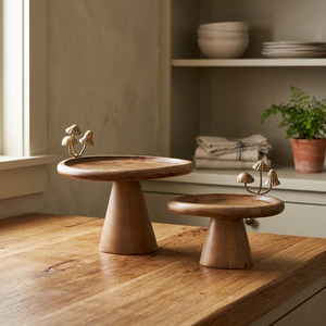 Ensemble de supports à gâteaux en bois faits à la main style Cottagecore, présentoir créatif décoratif en forme de champignon pour desserts – Fabricant - Product Image 3
