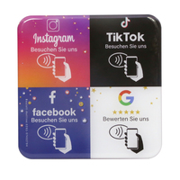 13.56mhz personnalisé Nfc Google Review Stand Qr Code Scanning Pvc Tabletop Menu Display Stand
