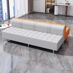 Sofá de Espera de Cuero Negro de Lujo Moderno 2024, Silla de Espera para Barbería y Salón de Belleza - Product Image 4