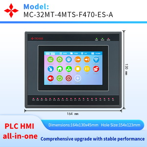 4.7 Inch HMI PLC All-In-One, Compatible ES2, Built-in High Speed Counter & 2 Axis, Analog AD, Support Circular Interpolation