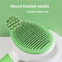 Peigne démêlant pour animaux de compagnie, à boutons et aiguilles rondes, pour l'élimination des poils de chat et de chien, outil de toilettage simple et autonettoyant