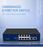 Conmutador PoE de red de puerto de enlace ascendente de 8 + 2 Gigabit no administrado 8*100m + 2*1000m SKD/CKD WLAN para cámara IP CCTV