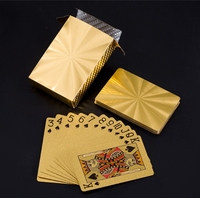 Nouvelles cartes à jouer en PVC 2026, en plastique durable avec feuille d'or, imperméables, avec boîte de rangement, pour des soirées familiales amusantes