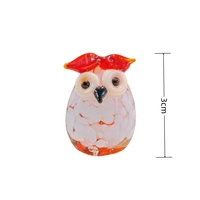 Figurine d'hibou en verre de Murano faite à la main, animaux colorés pour la décoration de la maison, cadeau, ornements en verre artisanal colorés