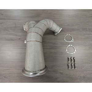 Contach Downpipe baja tahan karat untuk Audi S4 S5 B9 3.0T pipa bawah Heatshield - Product Image 4