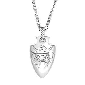 Colgante de acero inoxidable con forma de flecha vikinga yunnique, collar celta nórdico para hombre, regalo con diseño geométrico - Product Image 5