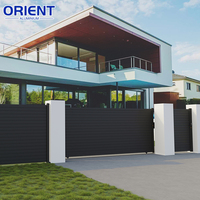 Porte d'entrée automatique pour villa, moderne, durable, en aluminium de haute qualité, portail extérieur en aluminium