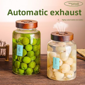 Bocal de Fermentation en Verre Borosilicate, Distributeur Automatique de Boissons avec Couvercle en Bois et Robinet pour Vin de Prune et Kombucha - Product Image 3