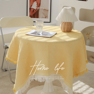 French Style <b>Tablecloth</b> <b>Round</b> Cotton Linen Blend Washable Home Use - Product Image 3