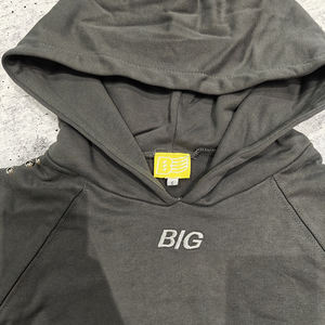 Ropa de calle personalizada de alta calidad de algodón Premium 420 Gsm peso pesado Boxy Fit Zip Up Bling Crystal Rhinestone Sudadera con capucha para hombres - Product Image 3