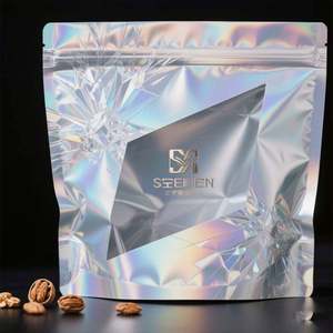 Premium Holographic Vacuum Sealed Stand up Pouches for Pet Food Sushi Nuts & for with Custom Dye-Cut Window Moisture <b>Proof</b> - Product Image 5