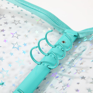 <b>A5</b> Transparent 6-Ring Holographic-Star-Glitter Detachable PVC Zipper <b>Binder</b> Notebook for Kpop Photocard Journal DIY Loose Leaf - Product Image 2