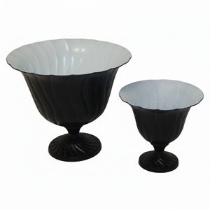 Modern Iron & Aluminum Flower <b>Vase</b> with Matt Black & White Finish Lightweight & Eco-Friendly for Home Decor Weddings & Events - Product Image 1