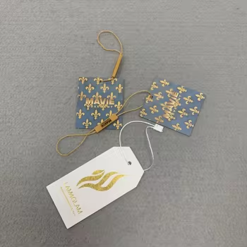 Coated Black Hang Paper Tag Labels Wholesale Price Tags for Clothes Garment Clothing Hang Tags