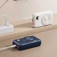 Power Bank Magnetik Nirkabel Portabel Harga Terbaik 10W Pengisian Cepat dengan 2 Kabel Terintegrasi Tipe-C Layar LED untuk Penggunaan Luar Ruangan