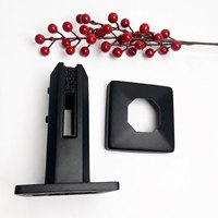 Support de fixation pour verre en acier inoxydable 316, base étroite, avec patin de serrage texturé de 10 mm, fente réglable, finition grain noir