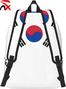 Sac de voyage décontracté et léger avec logo personnalisé, confortable et spacieux, sac à dos <span class=keywords><strong>en</strong></span> toile <span class=keywords><strong>en</strong></span> forme de drapeau de la <span class=keywords><strong>Corée</strong></span> du Sud pour les sorties - Product Image 4