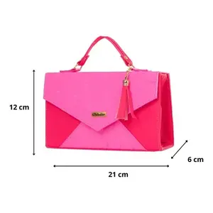 Bolso Bandolera Rosa Fabia para Mujer de Fana, con Patrón Geométrico, Cierre de Cremallera, Asa Única y Decoración de Borlas, Estilo Veraniego - Product Image 3