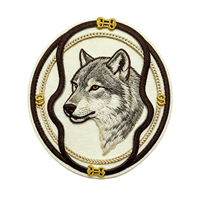 Patch brodé personnalisé tête d'animal ajourée, à coudre, thermocollant ou auto-agrippant pour vêtements, vestes, sacs à dos - Vente en gros