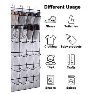 Organisateurs de chaussures de porte 24 poches en maille Organisateur de chaussures suspendu Rack Grid Shoes Storage - Product Image 6