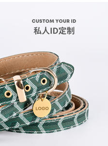 Accesorios para Mascotas Juego de <span class=keywords><strong>Collar</strong></span> y Correa de Cuero Suave de Lujo con Hebilla Metálica Ajustable para Perros Pequeños y Grandes - Product Image 4