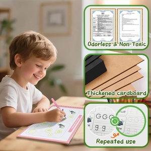 5 paquetes en 1 gran cuaderno mágico reutilizable con ranuras para práctica de escritura para niños, con 2 bolígrafos y 10 recambios, <span class=keywords><strong>libro</strong></span> de escritura con tinta que desaparece - Product Image 5