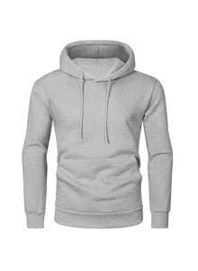 100% algodón poliéster mezcla sólido cuello con capucha pulóver <span class=keywords><strong>sudaderas</strong></span> de gran tamaño para hombres largo cordón Sudadera con capucha tallas grandes de punto - Product Image 4