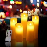 Bougies Pilier LED Scintillantes de 5 Pouces à Piles AA en Cire de Paraffine, Flamme 3D Réaliste, Étanche, Décoration Maison, Télécommande
