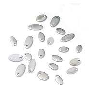 Pendentif ovale vierge en acier inoxydable pour estampage, petite breloque ovale pour la fabrication de bijoux (chaînes, bracelets, colliers)