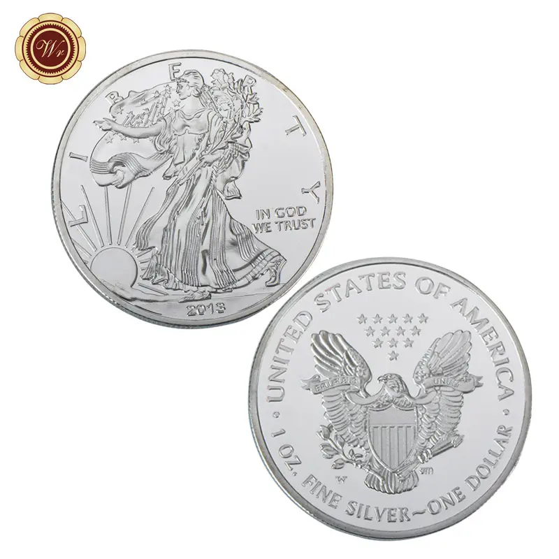 Grosir koin berlapis perak dolar Amerika Eagle 2021 999 kustom koin perak 1oz