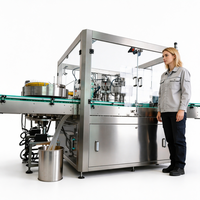 Machine de remplissage et de bouchage de flacons à 4 buses automatiques de haute précision avec moteur servo