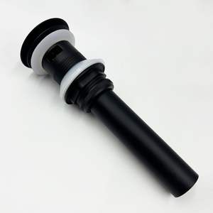 Bouchon de vidange de lavabo 3 en 1 noir mat avec trop-plein pour lavabo sur pied, design moderne - Product Image 4