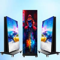 Écran d'affichage publicitaire LED vertical à face unique, pliable, sur pied, 640*1920mm, P1.86, pour intérieur
