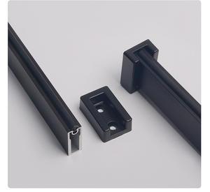 Tringle de penderie moderne en alliage d'aluminium antistatique à fixation murale, avec bride et conception détachable, rail à double amortisseur, quincaillerie de placard - Product Image 2