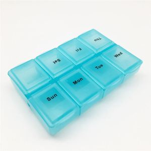 Boîte à pilules, organiseur de vitamines, 8 compartiments, boîte de voyage rectangulaire en plastique - Product Image 2