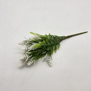 Bouquet de 38 cm de queues de renard artificielles floquées et de tiges de fougère, arrangement de plantes vertes épinhées pour mariage, décoration intérieure, accessoires doux - Product Image 3