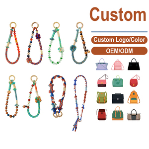 Handwoven Tibetan Style Phone Charm, Chinese Style Colorful <b>Braided</b> Beaded Lanyard, High-End Niche Phone Chain - Product Image 2