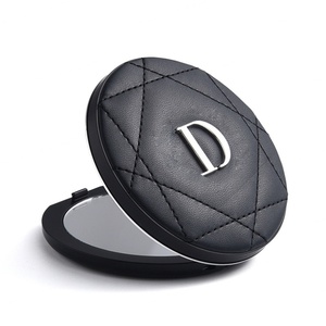 Fashion Custom Logo Personalized Black Round Dual Sided Foldable <b>Plastic</b> Pocket Cosmetic <b>Mirror</b> Promotion Gift - Product Image 5