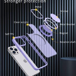 Magnético 14 para <span class=keywords><strong>iPhone</strong></span> 17 Pro Max TPU Funda para teléfono móvil con soporte giratorio 360 y <span class=keywords><strong>características</strong></span> de rotación de engranajes - Product Image 2