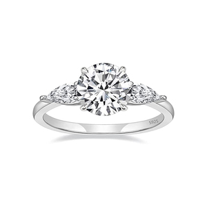 Anillo de Compromiso CANNER de Plata de Ley S925 con 3 Piedras de Circonia Cúbica 5A de 2 Quilates, Anillo de Boda - Product Image 1