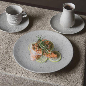 Vaisselle en céramique grise minimaliste <span class=keywords><strong>micro</strong></span>-ondable durable pour le service alimentaire de fête de restaurant d'hôtel - Product Image 1