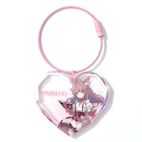 Porte-clés en acrylique holographique, dessin animé, personnalisé, breloques, impression époxy UV, transparent