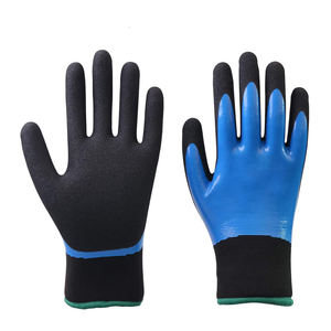 Guantes de trabajo de nitrilo para invierno, forro polar, impermeables, térmicos, cálidos, para exteriores, resistentes a roturas y nieve - Product Image 1