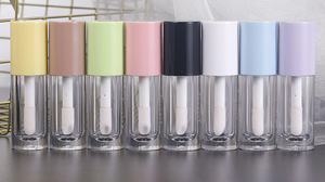 Envase con Logotipo Personalizado, Tubo de Brillo Labial Vacío de 6.5 ml, Tubo de Brillo Labial Redondo Rosa con Brocha Grande - Product Image 5