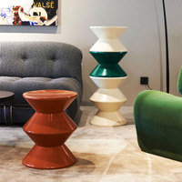 Tabouret à chaussures créatif petit banc en plastique tabouret rond en sablier chaise de salon