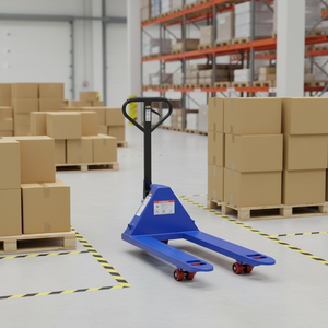 Truk Pallet Manual 1 Ton Portabel dengan Roda Nylon Pu Kapasitas Besar untuk Kargo Berat yang Dapat Disesuaikan - Product Image 1