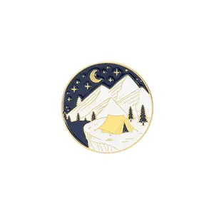 Star Peak Alloy Brooch Pins Creative Outdoor Camping Soft Enamel Pin Custom Hat Pin Badge Backpack Clothing Accessories